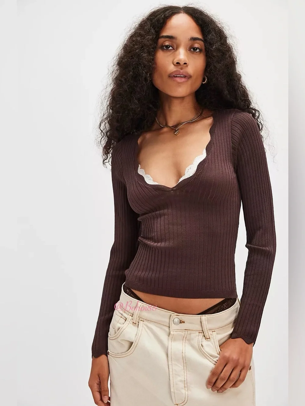 NWT Free People Easy Day Swit Long Sleeve Top